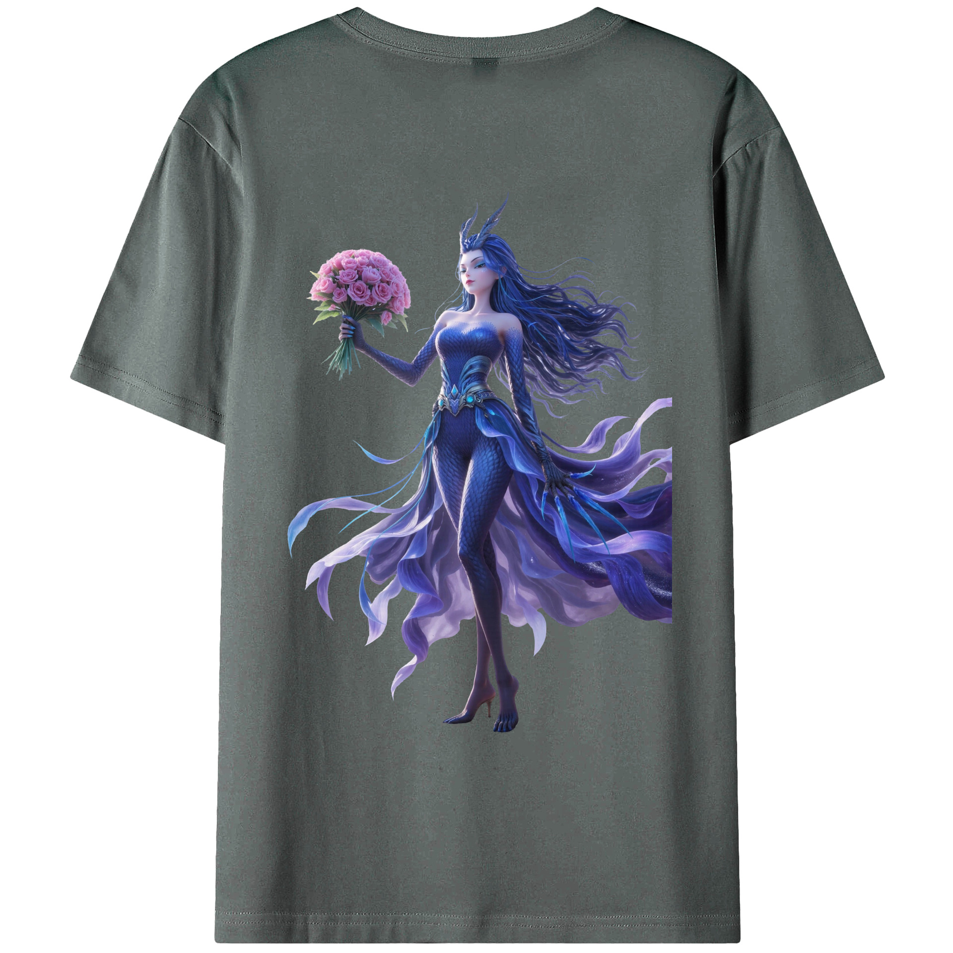 （画像用） Ne Zha 2 ナタ 魔童の大暴れ 綿100％ メンズ半袖Tシャツ（バックプリント） 通気性